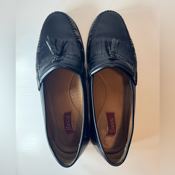 Bass Mens “Burbeck” Black Tassel Leather Brazilian Made Loafers Size 12D main image 3